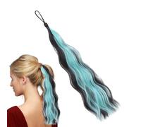 brooksnaji Queue de cheval enveloppante, extension de queue de cheval tressée | Queue de cheval tressée naturelle Wrap Queue de cheval avec cravate élastique - Perruque synthétique longue tressée,