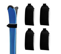 brooksnaji Ski Straps - 4 Piece Adjustable Fastener Wraps with EVA Padding | Ski Fastener Straps for Winter Sports Skiing Snowboard Skate Surf Bike Backpacking Camping Hiking