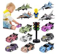 brooksnaji Tirez en arrière la voiture pour les tout-petits, appuyez sur et allez Toys de voiture,Inertia Automobile Metal Press Pull Back Truck | Véhicule à friction polyvalente Les jouent pour les