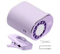 brooksnaji Ventilateur à Pince Personnalisable,Affichage LED, Silencieux Été - Ventilateur Nomade Rechargeable Pour Usage Extérieur - Pour déplacements, voyages, camping, festivals, pique-nique,