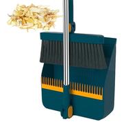 Broom And Dustpan Set - Cleaning Tool With 180 Degree Rotation | Brooms For Sweeping Indoor | Cleaning Brush And Dust Pan Sets| Dense Bristles For Kitchen, Garage, Garden, Dining Room, Bathroom