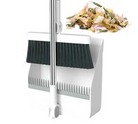 Broom And Dustpan Set - Cleaning Tool With 180 Degree Rotation | Brooms For Sweeping Indoor | Cleaning Brush And Dust Pan Sets| Dense Bristles For Kitchen, Garage, Garden, Dining Room, Bathroom