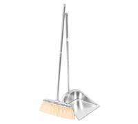 Broom And Dustpan Set - Long Handle Dustpan | Stainless Steel Floor Cleaning Tool, Lightweight Design, Ergonomic Handle, Home Cleaning Essential, Apartment And Garage Use, Living Room, Bedroom, Bathro