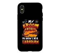 Broom Broke So Now I'm A Librarian Halloween Costume Coque pour iPhone X/XS