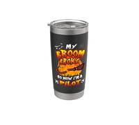 Broom Broke So Now I'm A Pilot Halloween Costume Gobelet isotherme en acier inoxydable double paroi