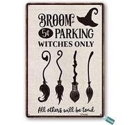 Broom Parking Witches Only Affiche décorative vintage en métal 20,3 x 30,5 cm