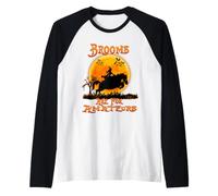 Brooms are for Amateurs Horse Riding Funny Halloween Costume Manche Raglan