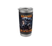 Brooms Are For Amateurs Witches Ride Motorcycle Halloween Gobelet isotherme en acier inoxydable double paroi