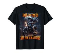 Brooms are for Amateurs Witches Ride Motorcycle Halloween T-Shirt Graphique avec Valeur