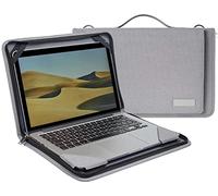 Broonel Étui Voyage en Cuir Gris pour Ordinateur Portable - Compatible avec Le Dell Latitude 5285 2-in-1 13.3" Ordinateur Portable