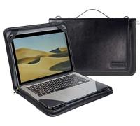 Broonel Étui Voyage en Cuir Noir pour Ordinateur Portable - Compatible avec Le Dell Latitude 7340 13.3" Ordinateur Portable