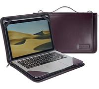 Broonel Étui Voyage en Cuir Violet pour Ordinateur Portable - Compatible avec Le Dell Latitude 7400 2 in 1 14"