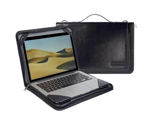 Broonel - S rie Contour - Housse de protection en cuir noir robuste - Compatible avec ordinateur portable MSI Summit E16 AI Studio - A1V 16""