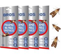 BROS Lot de 4 pièges à mites alimentaires Max - Piège à phéromones contre les mites alimentaires - Sans odeur - Sans insecticide - Facile à utiliser