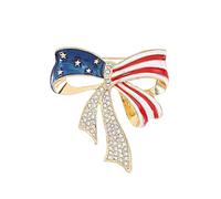 Brosche Damen Brosche mit US-amerikanischer Flagge, rot-weiß-blauer USA-Stern, patriotische Schleife, Broschen mit Unabhängigkeits-Outfits, Accessoires, Schmuck, Wahlschmuck (Sky Blue, 5. 6x5. 6cm)