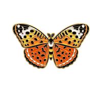 Brosche Damen Niedliche Schmetterlings-Emaille-Stifte, benutzerdefinierte bunte Broschen, Abzeichen, suchen Naturschmuck für Kinder, Mädchen, Frauen Anstecker Pin (Orange, One Size)