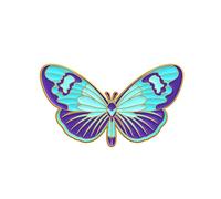 Brosche Damen Niedliche Schmetterlings-Emaille-Stifte, benutzerdefinierte bunte Broschen, Abzeichen, suchen Naturschmuck für Kinder, Mädchen, Frauen Anstecker Pin (Blue, One Size)