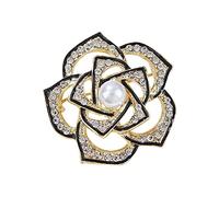 Brosche KnöPfe Xiaoxiangfeng Camellia Exquisite -Licht-Brosche, leichtes Luxus-Design, Pin-Zubehör, weibliche Brosche Hemd Klammer Damen (Beige, One Size)