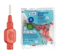 Brossettes Interdentaires TePe, Extra Souples, Rouge, 0.5mm/ISO 2, 20pcs, élimine efficacement la plaque dentaire entre les dents, pour espaces serrés