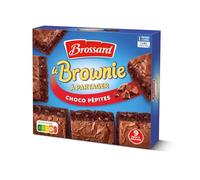 BROSSARD - Brownies Fondants au Chocolat et Pépites Gourmandes, Texture Moelleuse (Boîte 285g) - Le lot de 4