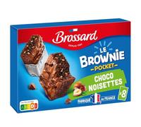 BROSSARD Mini Brownie Choco Noisettes 240g - 8 Gâteaux Individuels Moelleux au Chocolat et Noisettes, Fabriqué en France - Lot de 3