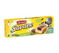 BROSSARD Savane Pocket Choco Noisette 189G : biscuits moelleux au chocolat et noisettes à emporter- Lot De 4