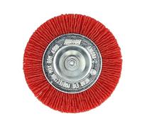 Brosse Ø 75 pour perceuse Décapage Bois, circulaire nylon rouge tige Hexagonale NORTON