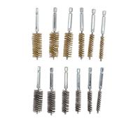 Brosse à alésage en acier inoxydable de 12 PCS, brosse en fil métallique pour forment de forage, brosses à alésage en fil abrasives en cuivre et en fer pour une perceuse