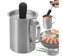 Brosse à badigeonner - Pot à sauce, brosse à barbecue | Pot à sauce barbecue en acier inoxydable avec couvercle à brosse pour barbecue, rôtissage, marinade, outils de cuisson pour barbecue, fumoir