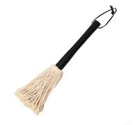 Brosse à badigeonner pour barbecue avec têtes en fibre de coton et manche en bois pour marinade et amélioration des saveurs (S)