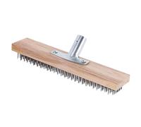 Brosse À Balai Métallique,20/30/45 Cm Tête De Balai Métallique, Brosse De Balayage De Cour, pour Anti Mousse Toiture,Mauvaises Herbes, Taches Tenaces Brosse Métallique pour Piscine Manche