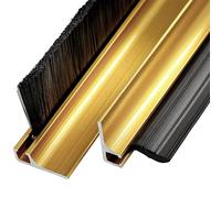 Brosse à bande en alliage d'aluminium, base en forme de F, brosse douce noire et bande dure for usage domestique et industriel.(Brown,30mm/1.2in)