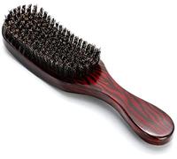 Brosse à barbe à crinière pour homme, Brosse de vague de sanglier Bri stle pour hommes grand peigne en hêtre incurvé brosse à cheveux bruns