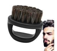 Brosse à barbe avec poils naturels, outil de coiffage portable avec manche en bois de 2,36 pouces, mélange de nylon et crin, exfoliant pour la peau, démêlant