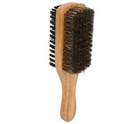 Brosse à barbe double face brosse à poils imitation avec manche en bois de caoutchouc peigne à barbe pour hommes styles ondulés cheveux grossiers poignée ergonomique moyennement