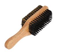 Brosse à Barbe Double Face, Formation de Styles Ondulés, avec Poils Moyens à Grossiers, Manche en Bois D'hévéa, Contrôle, Démêlage et Coiffage Faciles, pour Rasage de Barbe et