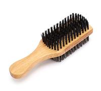 Brosse à Barbe en Nylon et Bois, Double Face pour Soins Visage et Barbe Homme