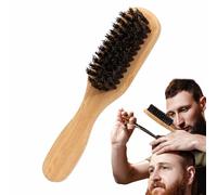 Brosse à barbe en poils de sanglier - 21,6 x 3,5 x 3,5 cm - Brosse de | toilettage pour moustache et visage démêlant les cheveux avec nylon de bambou | Outil de lissage pour l'entretien et la mise