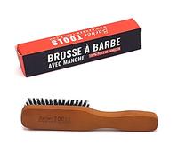 Brosse à barbe et moustache avec poignée de grande qualité. 100% de poils de sanglier. Idéale pour l'utilisation d' huile, de baume et de tous soins de barbe (18,50X3,60X2,80cm). ✮ BARBER TOOLS ✮