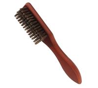 Brosse à Barbe Homme Vintage en Bois Nylon, Coiffage Huileux | Poils Doux, Usage Salon et Maison, pour Nuque et Chevelure, Ton Marron Discret, Entretien Rapide