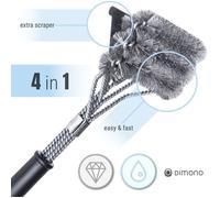 Brosse à barbecue de luxe en acier inoxydable - Brosse BBQ 3en1