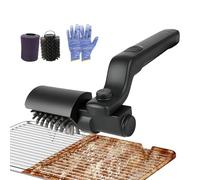 Brosse à barbecue électrique, brosse de nettoyage sans fil pour barbecue avec tête réglable à 180 °, 3 vitesses, 90 à 120 minutes de temps de fonctionnement, IPX4, étanche