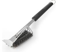 Brosse à barbecue MasterClass avec poils métalliques et support en spirale - Outil de nettoyage de grillades de haute qualité 40,3x10,8x7 cm