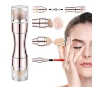 Brosse à base de teint portable - Ensemble multi-usages avec outils, baguette synthétique à poils doux, mélangeur pour correcteur liquide | Routine cosmétique pour fêtes en plein air cadeau Hardwa