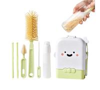 Brosse À Biberon De Voyage - Kit Lavage Biberons avec Boîtier de Rangement - Lave-Biberon Vertical Rack Séchage Pliable pour Cuisine Voyage Camping Plage Avion,pour Cuisine Alimentation