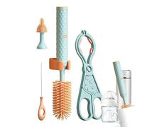 Brosse à biberon électrique - Brosse en silicone de nettoyant en bouteille étanche avec tête de brosse - brosse de mamelon, brosse de nettoyage en paille, cadeau enceinte et mères nouvelles