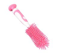 Brosse à biberon en silicone, brosse de nettoyage de biberon polyvalente à poils en silicone souple ventouse pour biberons(rose)
