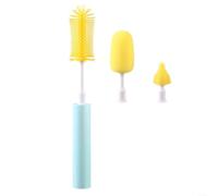 Brosse à biberons électrique 3 en 1 Système de nettoyage avec têtes de rechange en silicone Rotation à 360° pour biberons et verres Fonctionne avec piles Étanche pour un nettoyage en douceur Sans