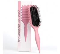 Brosse à boucler, brosse coiffante pour cheveux bouclés d'hommes et de femmes pour fixer et modeler les boucles, réduire les mèches rebelles et la séparation des boucles (Rose, 28cm)