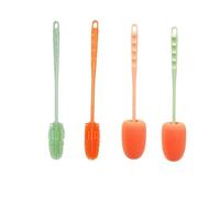 Brosse à Bouteille, Brosse de Nettoyage de Tasse d'eau et de Bouteille, théière, Bouteille Thermos, Bouteille d'eau de Sport à Bouche Fine (Vert + Rose) 4 pièces